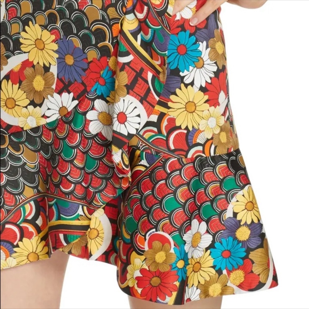 Alice + Olivia Kirby Ruffle Short-Sleeve Dress Sz 2 - Picture 3 of 9